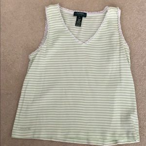 Lauren Green striped Tank top